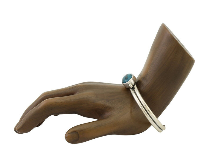 Navajo Cuff Bracelet 925 Silver Natural Blue Turquoise Native American C.80's