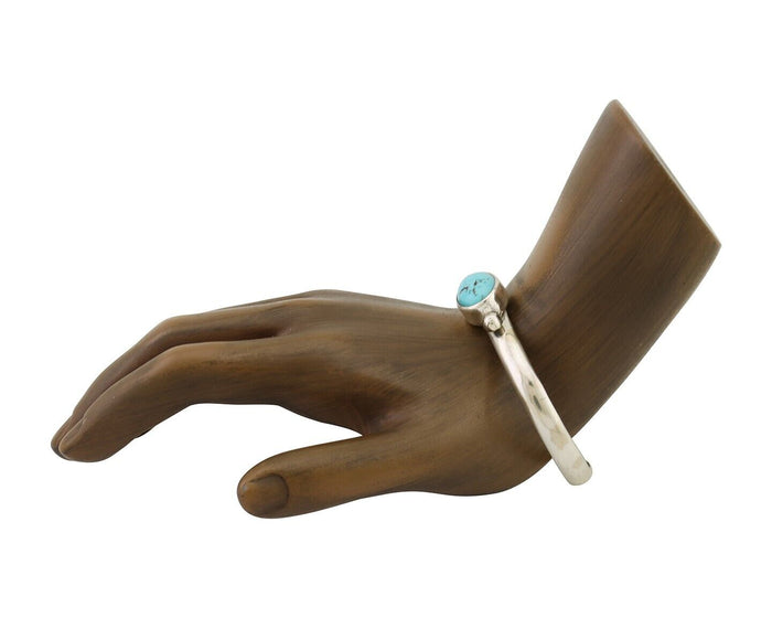 Navajo Cuff Bracelet 925 Silver Natural Blue Turquoise Native American C.80's