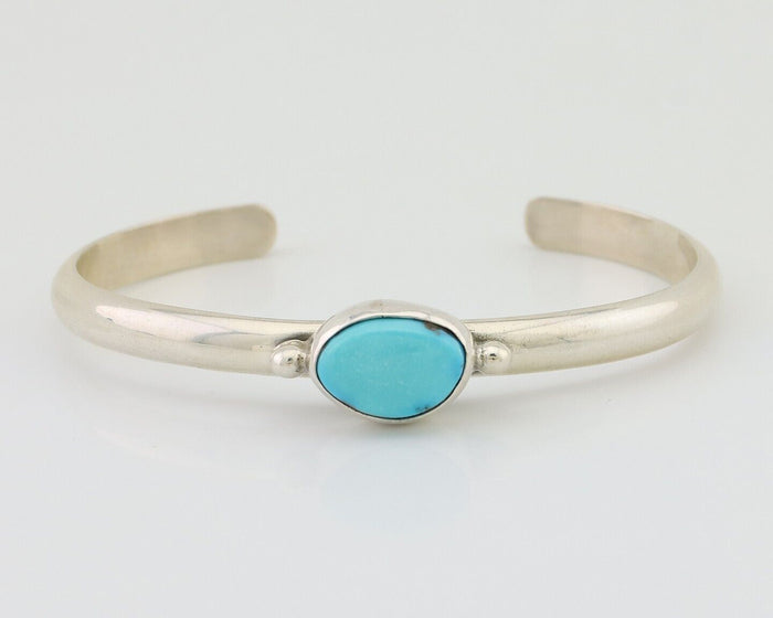 Navajo Cuff Bracelet 925 Silver Natural Blue Turquoise Native American C.80's