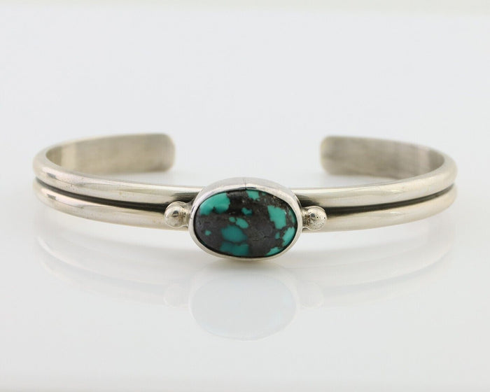 Navajo Cuff Bracelet 925 Silver Natural Blue Turquoise Native American C.80's