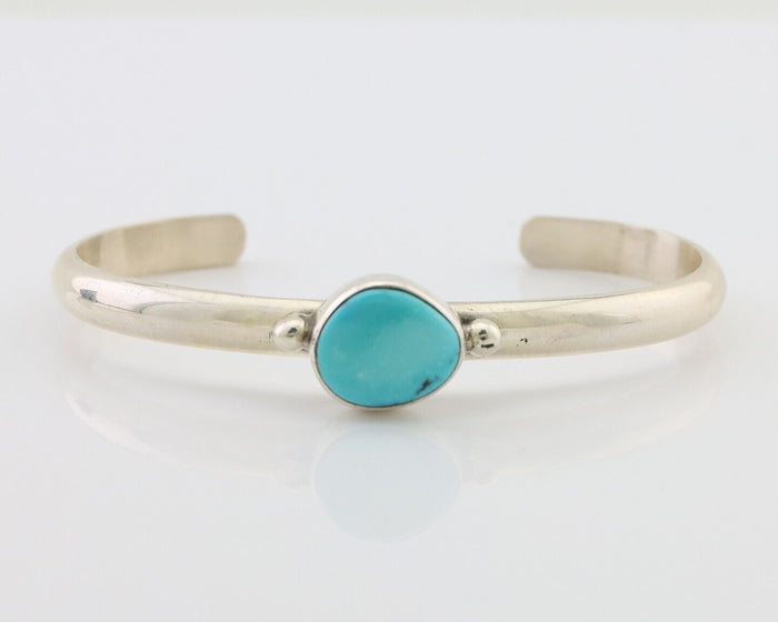 Navajo Cuff Bracelet 925 Silver Natural Blue Turquoise Native American C.80's