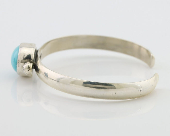 Navajo Cuff Bracelet 925 Silver Natural Blue Turquoise Native American C.80's