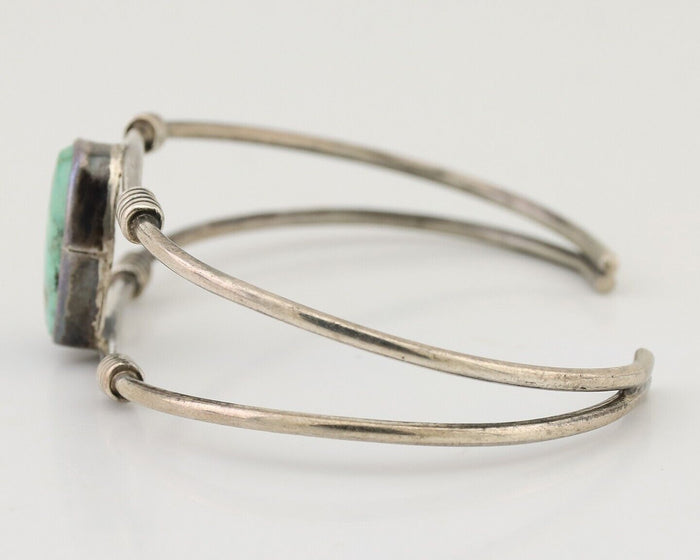 Navajo Cuff Bracelet 925 Silver Natural Blue Turquoise Native American C.80's