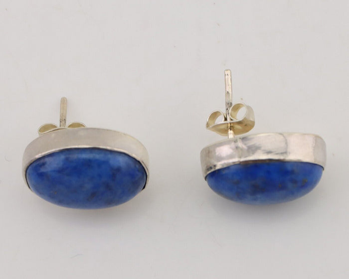 Navajo Dangle Earrings 925 Silver Denim Lapis Native American C.80's