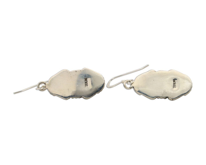 Navajo Dangle Earrings 925 Silver Lapis Lazuli Native American Artist C.80's