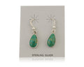 Navajo Dangle Earrings 925 Silver Natural Blue Turquoise Artist Signed M C.80's