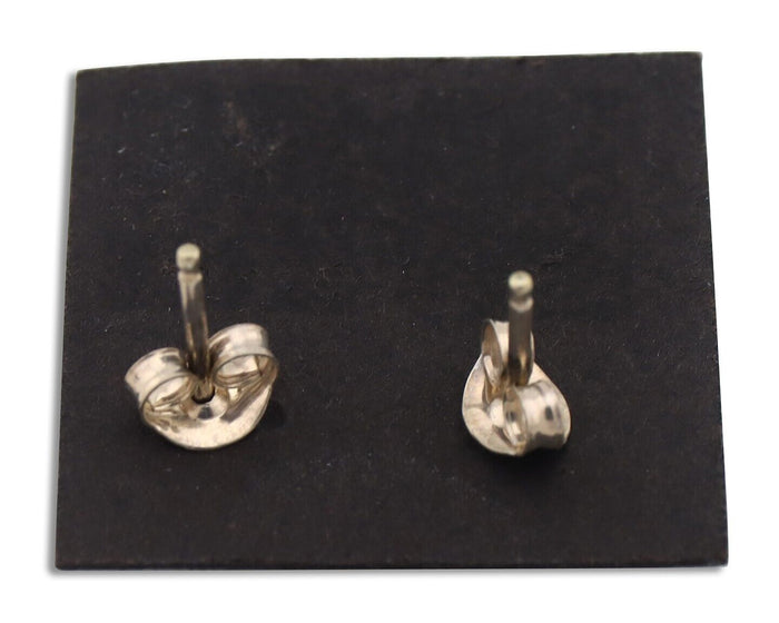Navajo Earrings 925 Silver Manassas Turquoise Native American Artist C.90's