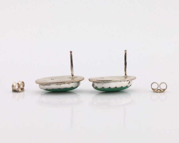 Navajo Earrings 925 Silver Manassas Turquoise Native American Artist C.90's