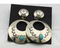 Navajo Earrings 925 Silver Natural Blue Turquoise Native American Earrings C80's