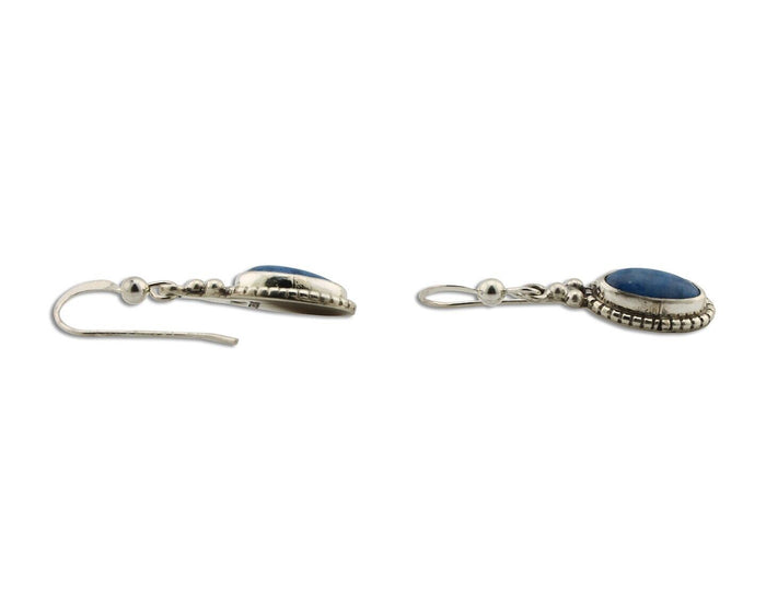 Navajo Earrings 925 Silver Natural Royal Blue Lapis Native American Artist C90s
