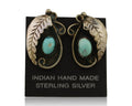 Navajo Earrings 925 Silver Natural Turquoise Native American Artist C.80's