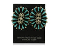 Navajo Earrings 925 Silver Sleeping Beauty Turquoise Signed B Yazzie C.80's