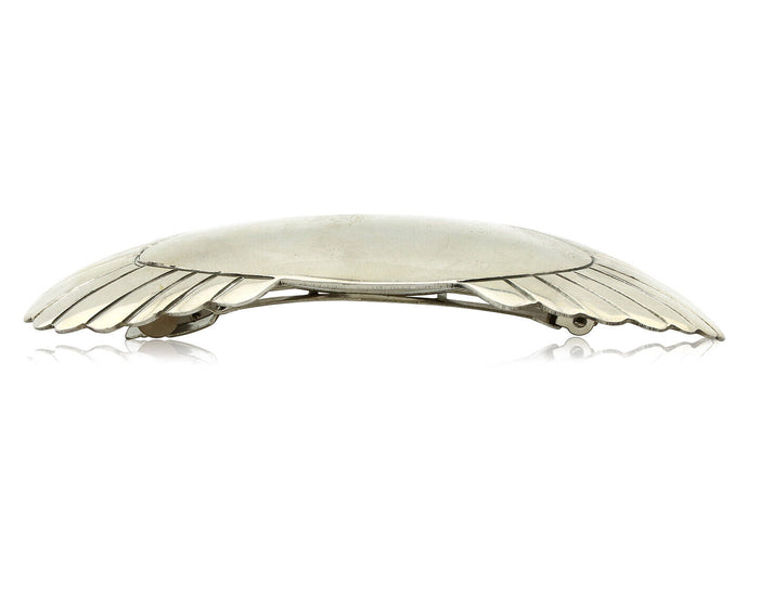 Navajo Hair Clip Barrette .925 Silver Hand Stamped Artist Signed C Montoya C80s