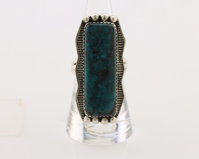 Navajo Hamdmade Ring 925 Silver Southwest Turquoise Signed D C.80's