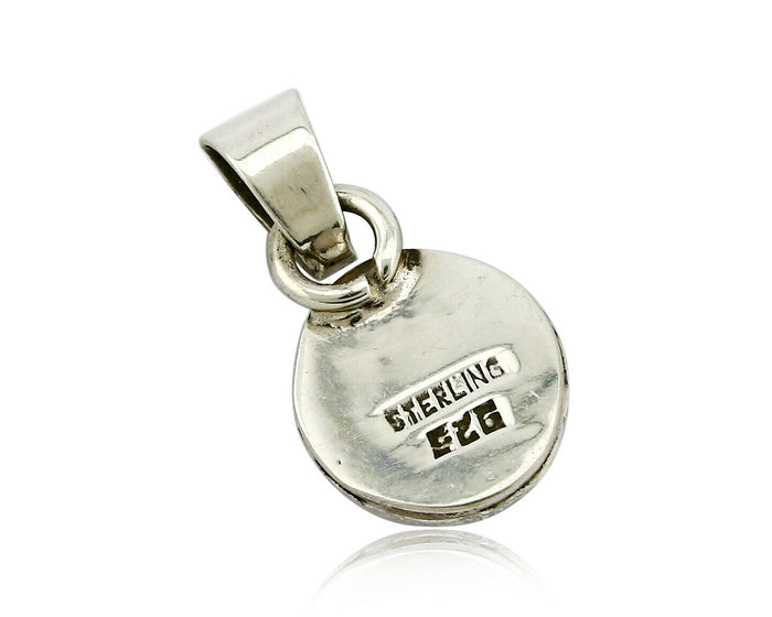 Navajo Hand Stamped Natural Mined MOP in .925 SOLID Silver Pendant