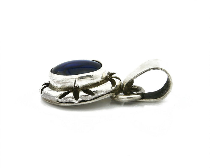 Navajo Hand Stamped Natural Mined MOP in .925 SOLID Silver Pendant