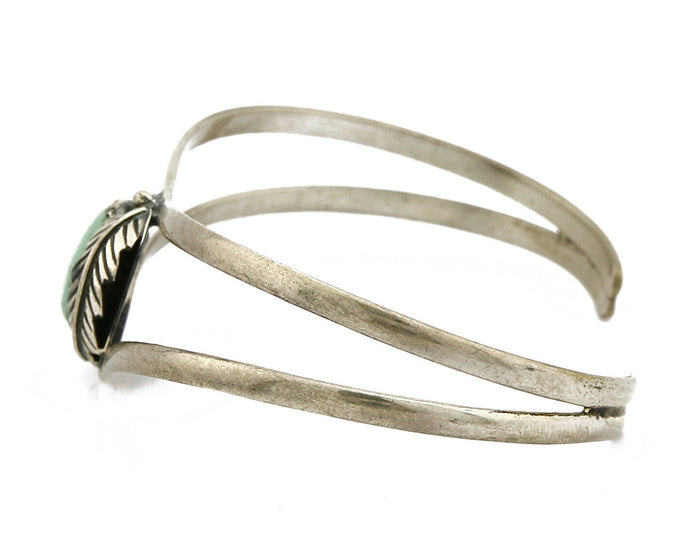 Navajo Handmade .925 Silver Natural Mined Bisbee Turquoise Cuff