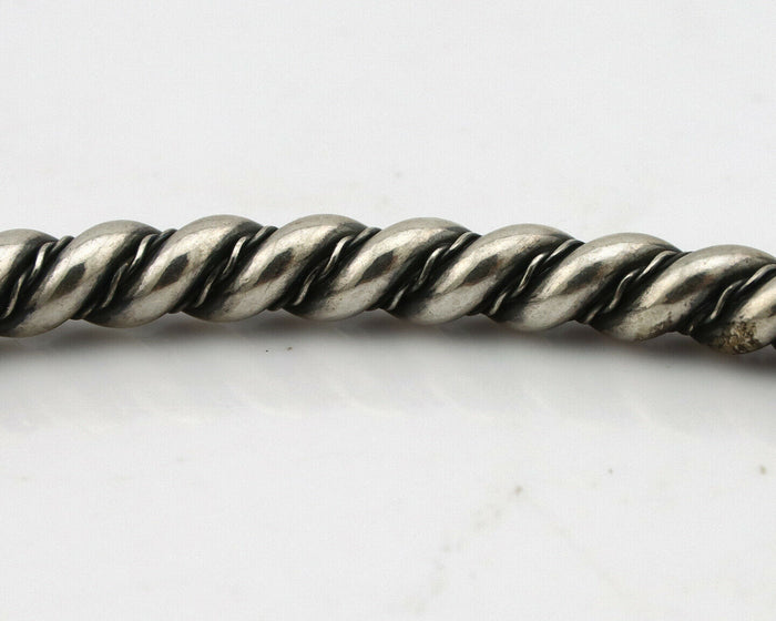 Navajo Handmade Bracelet .925 SOLID Silver Native Artist Signed Tahe Circa 1980s