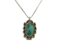 Navajo Handmade Cross Necklace 925 Silver Blue Turquoise Signed W C.80's