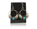Navajo Handmade Dangle Earrings 925 Silver Blue Turquoise Native Artist C.80's