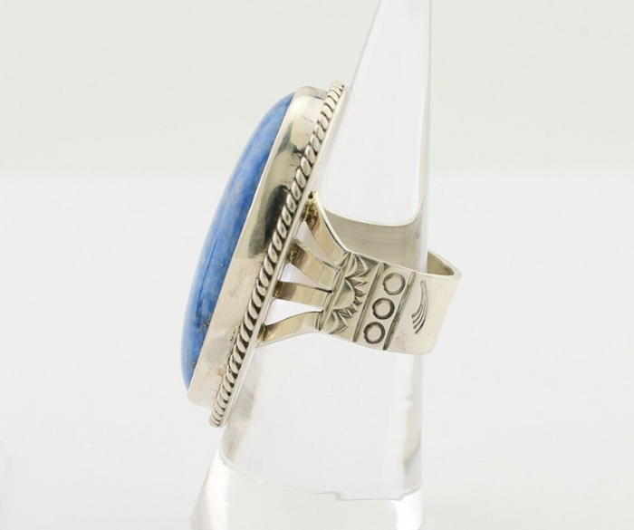 Navajo Handmade Ring 925 Silver Blue Denim Lapis Native Artist C.80's