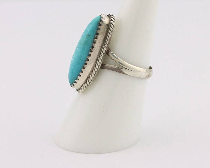Navajo Handmade Ring 925 Silver Blue Southwest Turquoise Native Artist C.80's