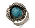 Navajo Handmade Ring 925 Silver Blue Turquoise Native American Artist C.80's