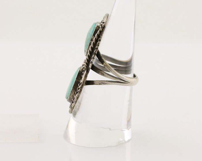 Navajo Handmade Ring 925 Silver Natural Tuquoise Native American Artist C.80's