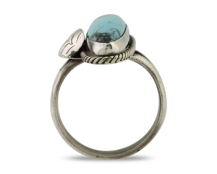 Navajo Handmade Ring 925 Silver Natural Turquoise Native American Artist C.80's