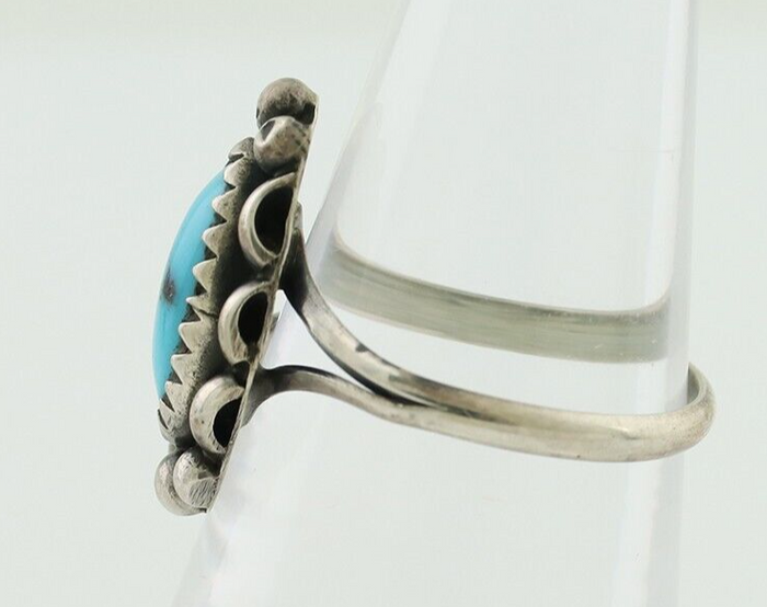 Navajo Handmade Ring 925 Silver Sleeping Beauty Artist Signed SC C.80's