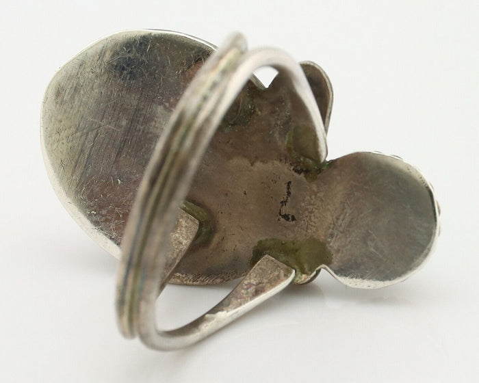 Navajo Handmade Ring 925 Silver Turquiose & Coral Native American Artist C.80's