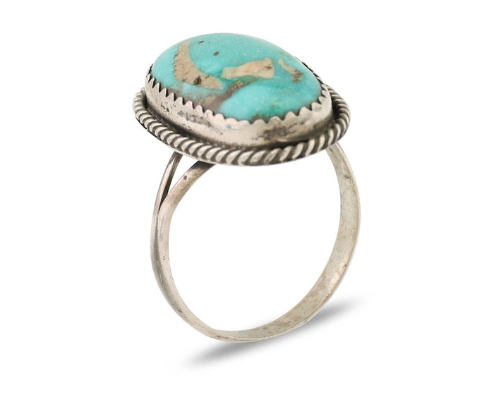 Navajo Handmade Ring 925 Silver Turquoise Native American Artist C.80's