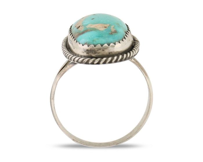 Navajo Handmade Ring 925 Silver Turquoise Native American Artist C.80's