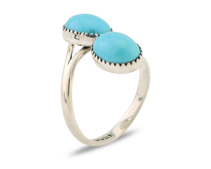 Navajo Handmade Ring 925 Silver Turquoise Native American Artist C.80's