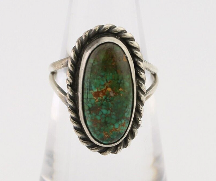 Navajo Handmade Ring 925 Silver Turquoise Native American Artist C.80's