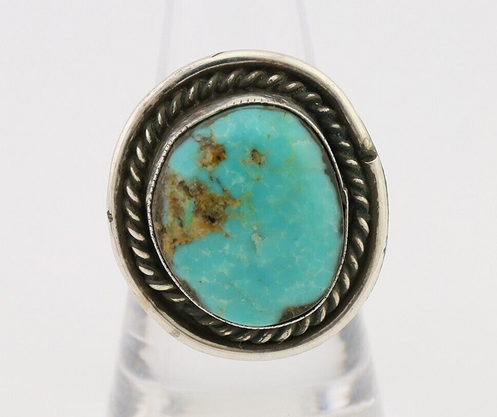 Navajo Handmade Ring 925 Silver Turquoise Native American Artist C.80's