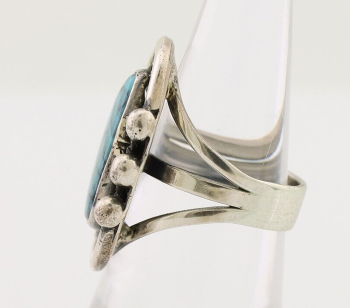 Navajo Handmade Ring 925 Silver Turquoise Native American Artist C.80's