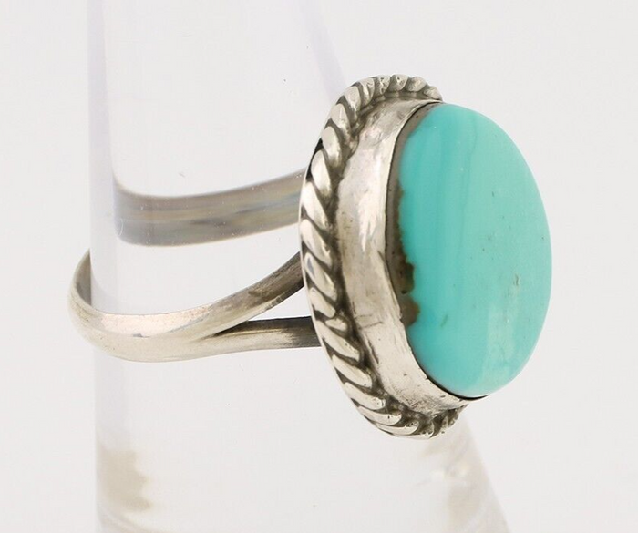 Navajo Handmade Ring 925 Silver Turquoise Native American Artist C.80's