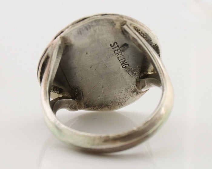 Navajo Handmade Ring 925 Silver Turquoise Native American Artist C.80's