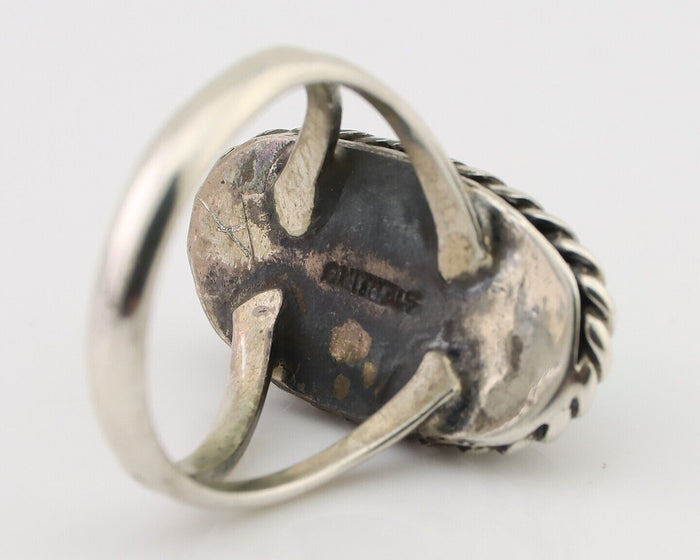 Navajo Handmade Ring 925 Silver Turquoise Native American Artist C.80's