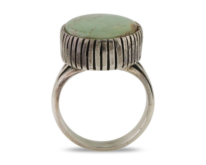 Navajo Handmade Ring 925 Silver Turquoise Signed Native American C.80's