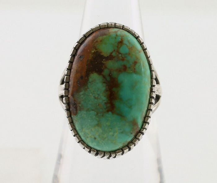 Navajo Handmade Ring 925 Silver Turquoise Signed Native American C.80's