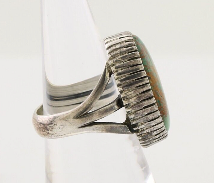 Navajo Handmade Ring 925 Silver Turquoise Signed Native American C.80's