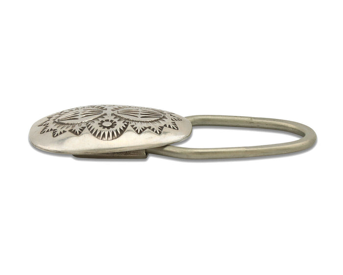 Navajo Key Chain .925 Silver Hand Stamped Native American Artist C.80s