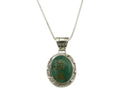 Navajo Kingman Turquoise Pendant .925 Silver Artist Signed JP C.80's