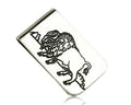 Navajo Money Clip .925 Silver & Nickle Hand Stamped Artist Native C.80's-90's