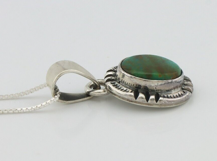 Navajo Necklace 925 Silver Arizona Turquoise Handmade Signed Gecko C.90's