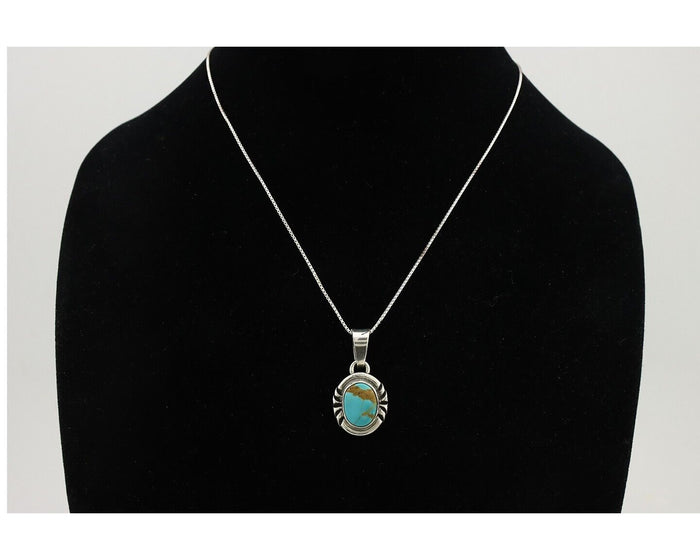 Navajo Necklace 925 Silver Arizona Turquoise Handmade Signed Gecko C.90's