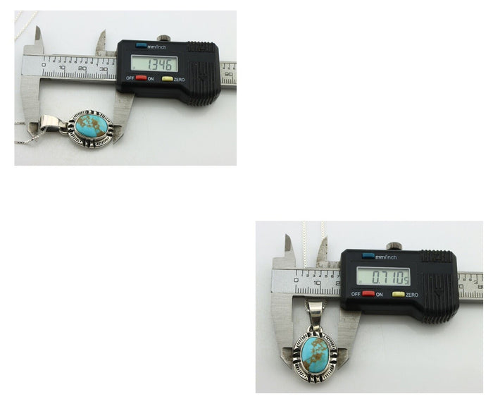 Navajo Necklace 925 Silver Arizona Turquoise Handmade Signed Gecko C.90's