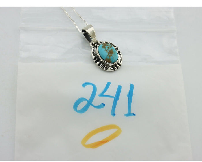 Navajo Necklace 925 Silver Arizona Turquoise Handmade Signed Gecko C.90's
